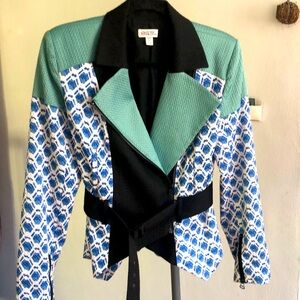 Blue & green patterned jacket